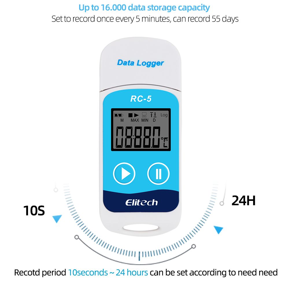 Elitech RC-5 USB Temperature Data Logger Recorder External