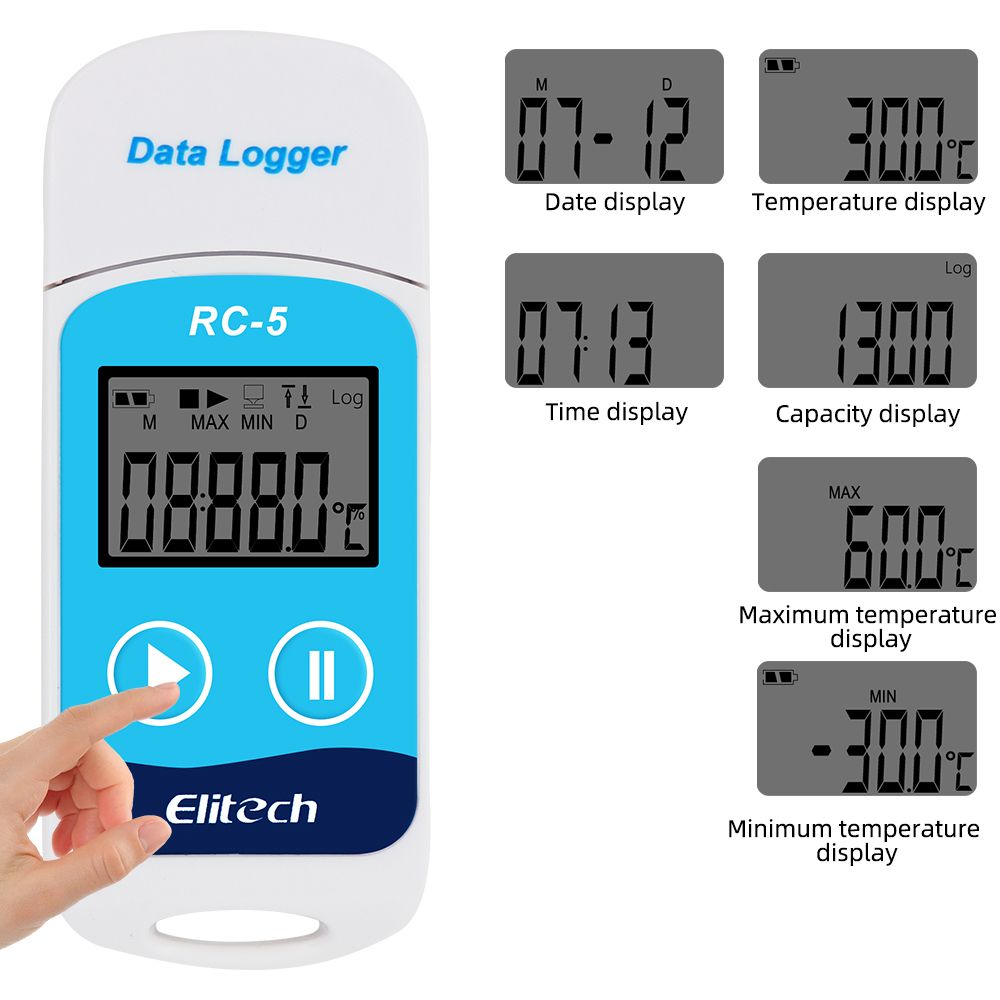 Elitech RC-5 USB Temperature Data Logger Recorder External