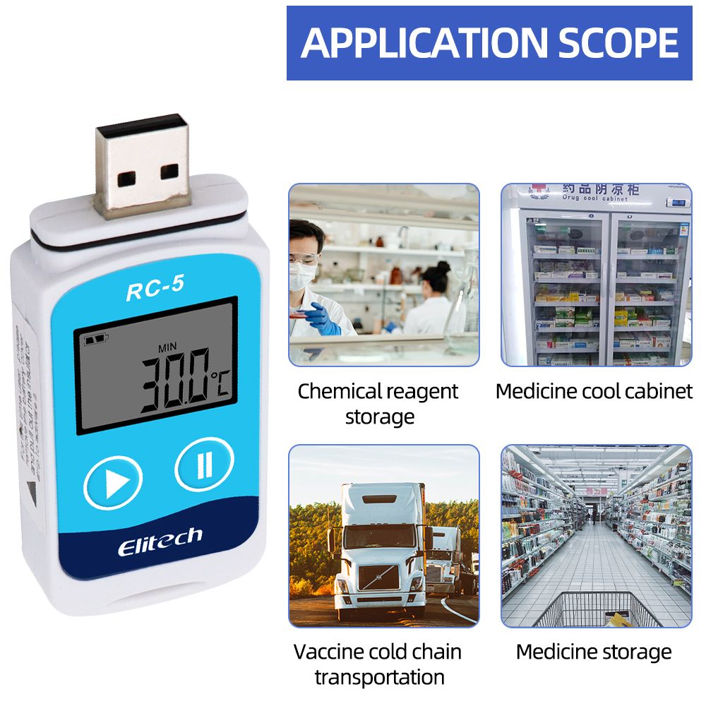 Elitech RC-5 USB Temperature Data Logger Recorder External