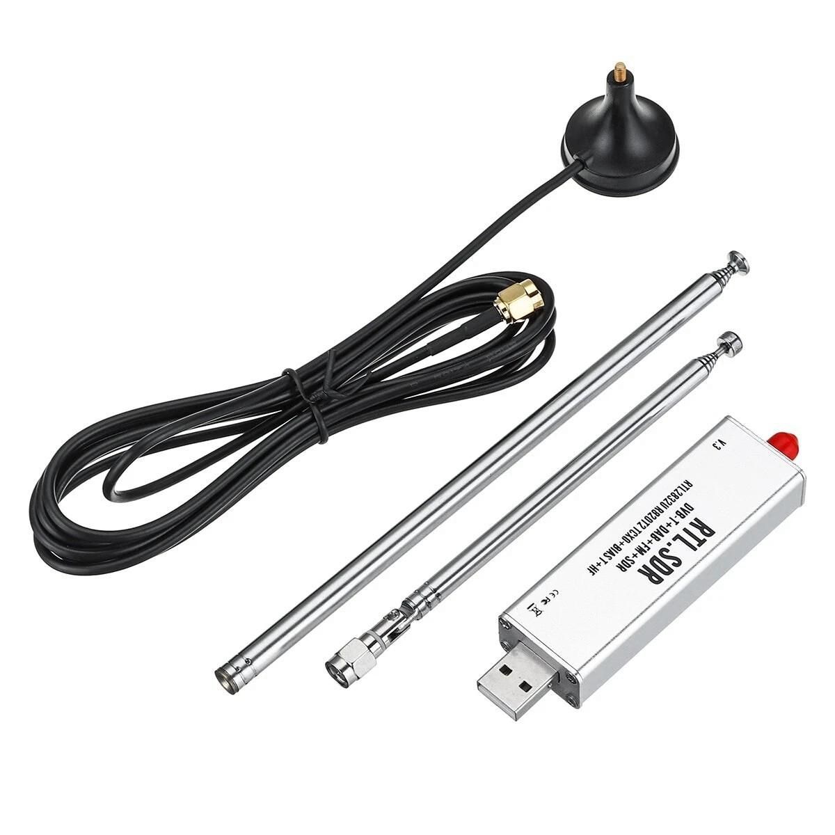 -SDR R820T2 V3 RTL2832U Tuner  Telescopic Antenna Tuner  Antenna Base