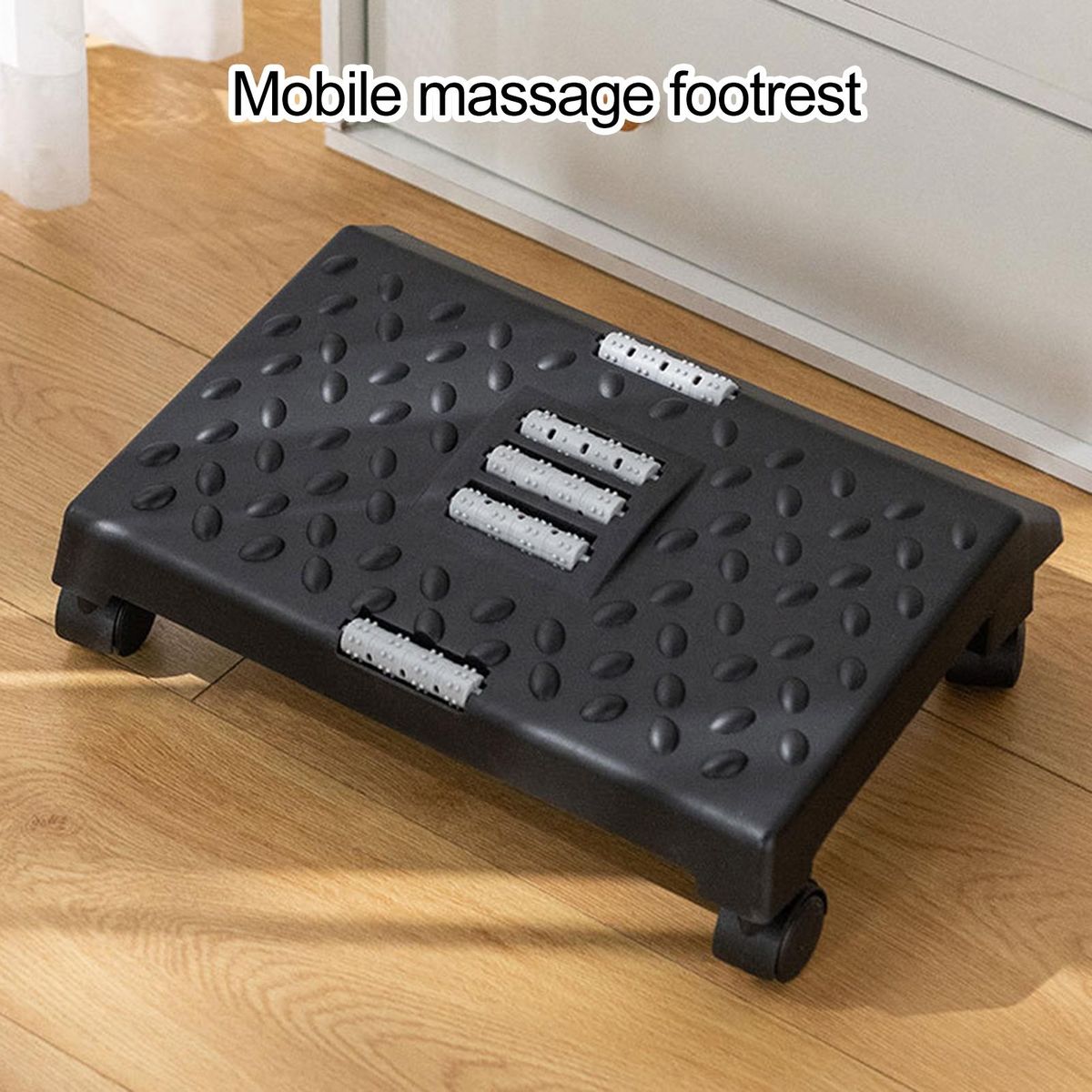 Footstool for Seniors Rolling Relief Foot Ergonomic Massage Surface Black