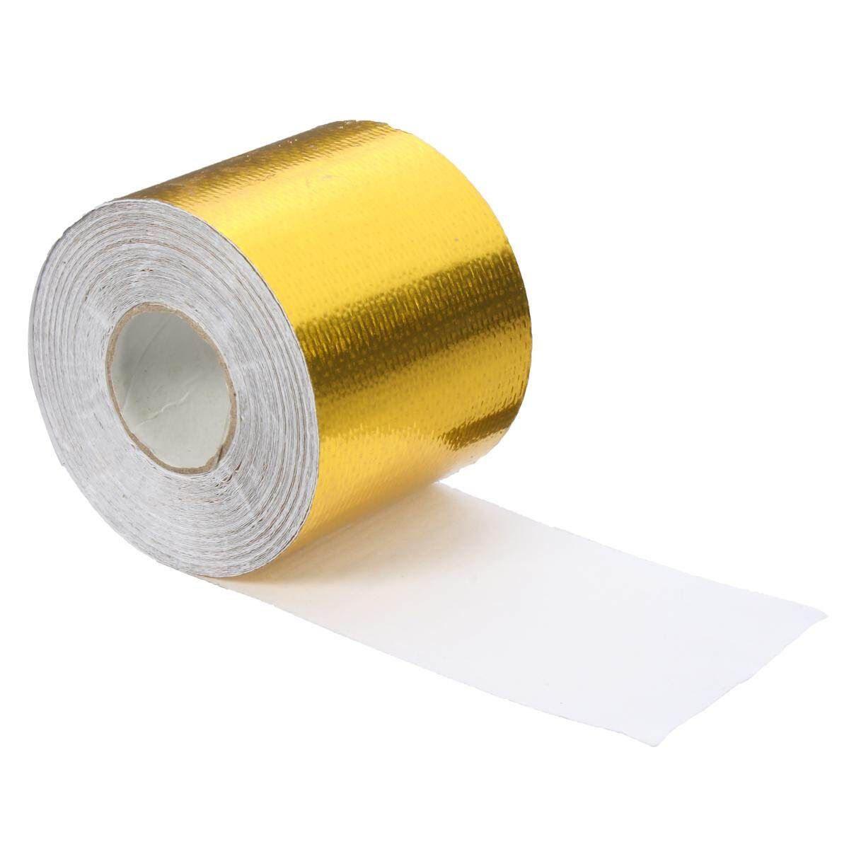 Gold Foil Heat Insulating Tape Hose Wrap Reflective Shield Adhesive