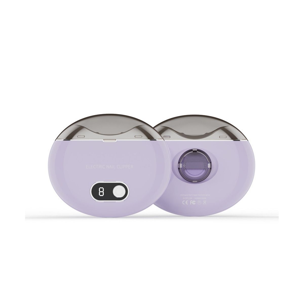 Electric Automatic Nail Clippers with Light Trimmer Nail  Manicure Scissors Body for Baby Adult Care Purple