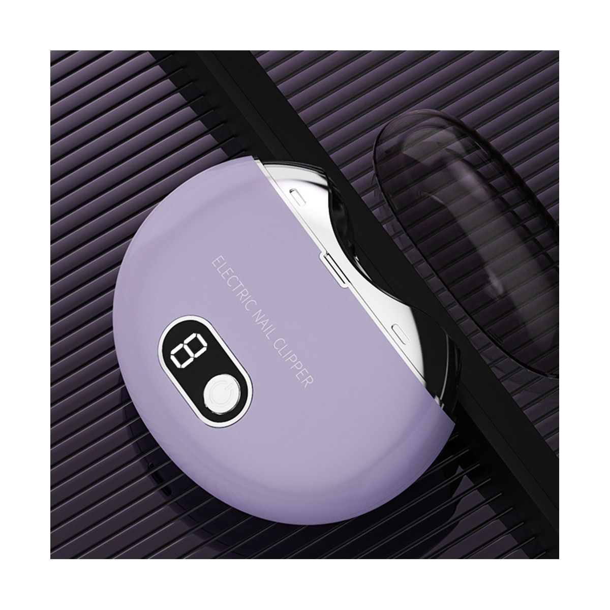 Electric Automatic Nail Clippers with Light Trimmer Nail  Manicure Scissors Body for Baby Adult Care Purple