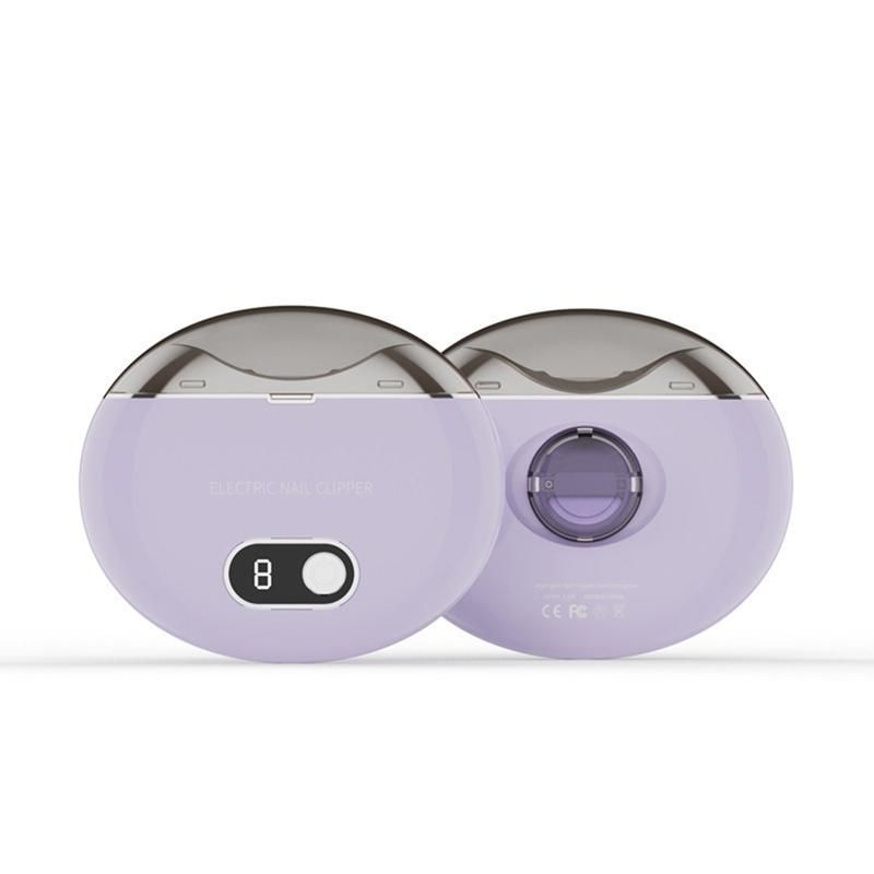 Electric Automatic Nail Clippers with Light Trimmer Nail  Manicure Scissors Body for Baby Adult Care Purple