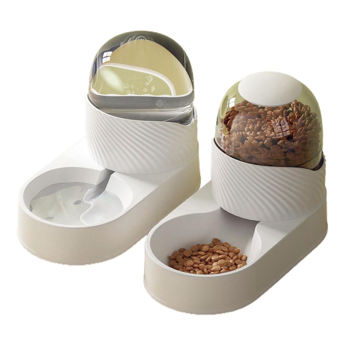 1 Set Cat Drinking Feeder Pet Dog Cat Automatic Feeder Bowl White