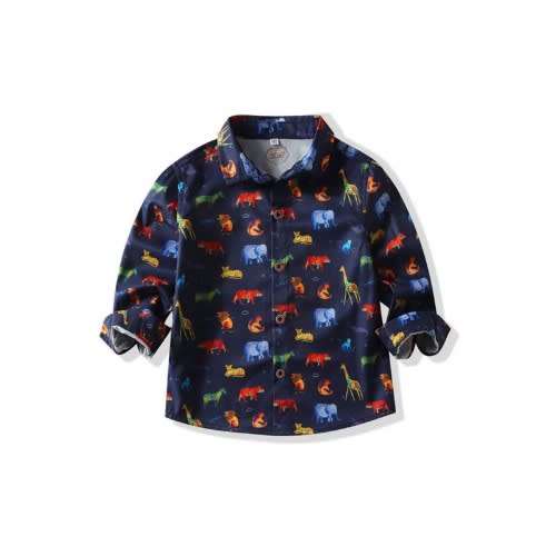 Kid Boy Animals Print Shirt