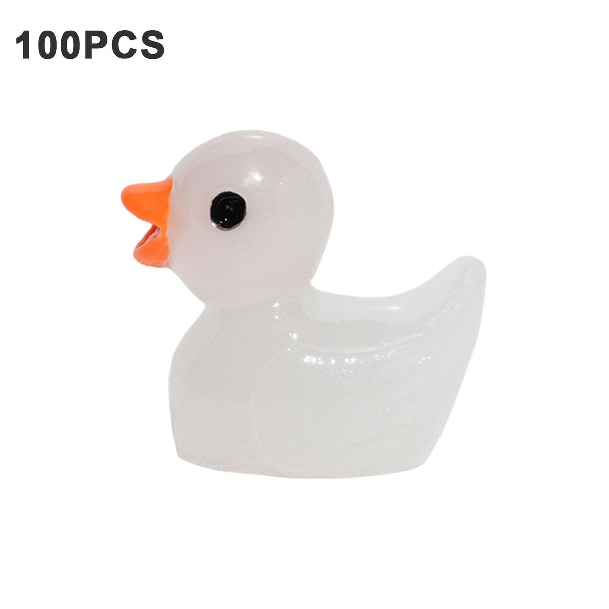 100Pcs Mini Duck Model Car Mini Duck Statue Ornament White