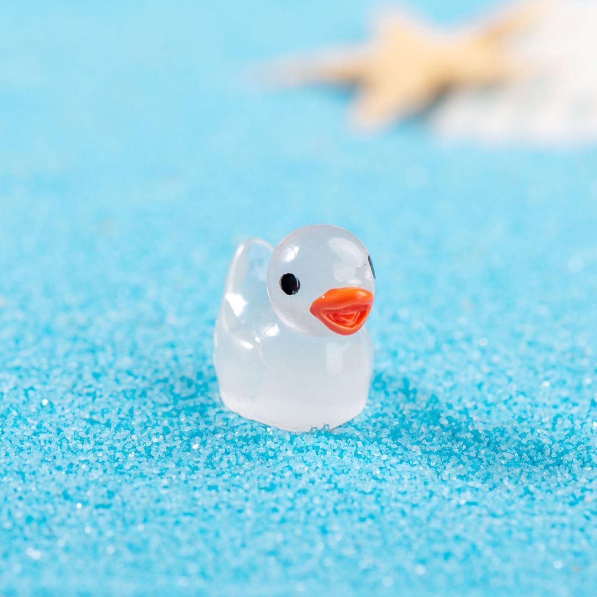 100Pcs Mini Duck Model Car Mini Duck Statue Ornament White