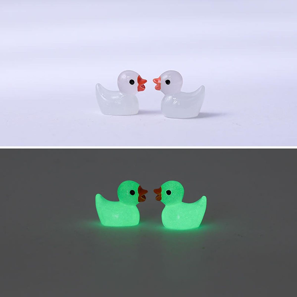 100Pcs Mini Duck Model Car Mini Duck Statue Ornament White
