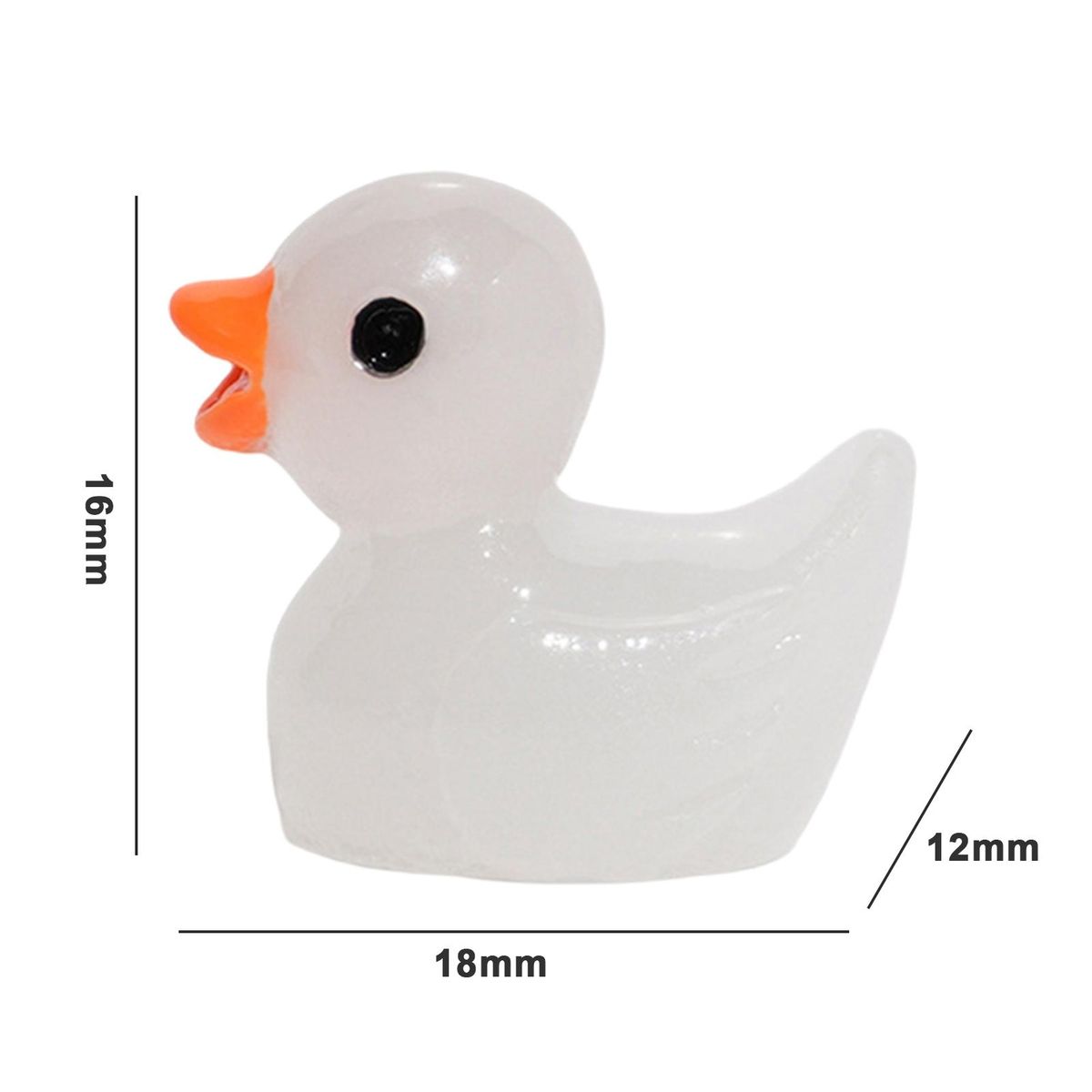100Pcs Mini Duck Model Car Mini Duck Statue Ornament White
