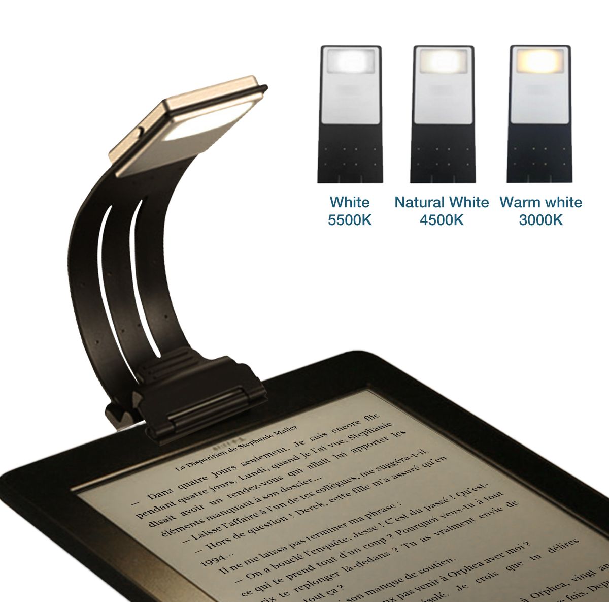 Clip-on LED Reading USB Rechargeable Flexible Bendable