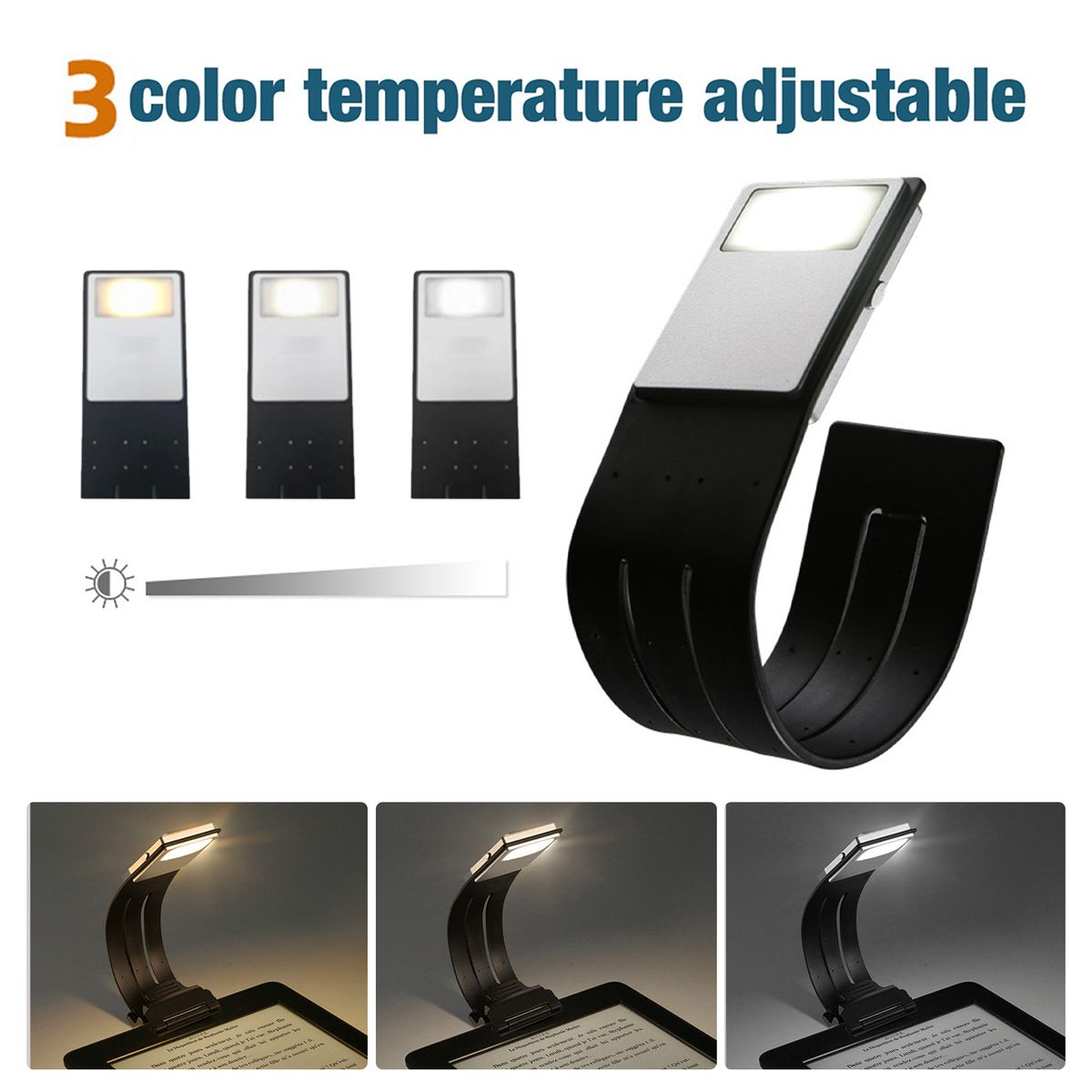 Clip-on LED Reading USB Rechargeable Flexible Bendable