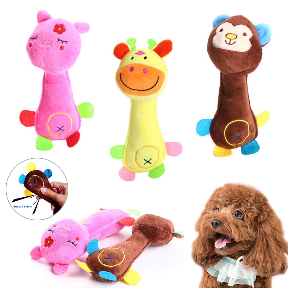 Cute Pet Plush Toy Chew Toy Smiley Pig Monkey Deer Molar Teeth Cleaning Cartoon Animal Pet Cat Supplies Toy Pet Supplies-star