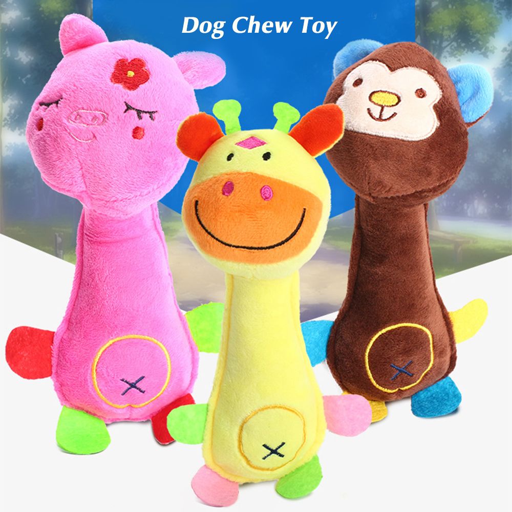 Cute Pet Plush Toy Chew Toy Smiley Pig Monkey Deer Molar Teeth Cleaning Cartoon Animal Pet Cat Supplies Toy Pet Supplies-star