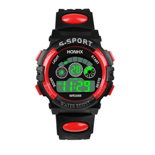 Sports Led Digital Military Watch-Black & Red