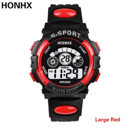 Sports Led Digital Military Watch-Black & Red