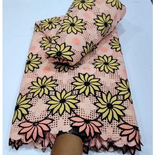 2022 Peach Swiss Void Lace - 5 yards
