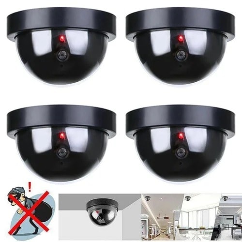 4pc Realistic Looking Dummy Fake Security Cctv Camera