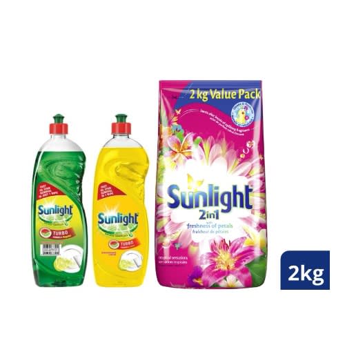 Tropical Sensations - 2in1 - 2kg - Dishwashing Liquid Original And Green - 750ml