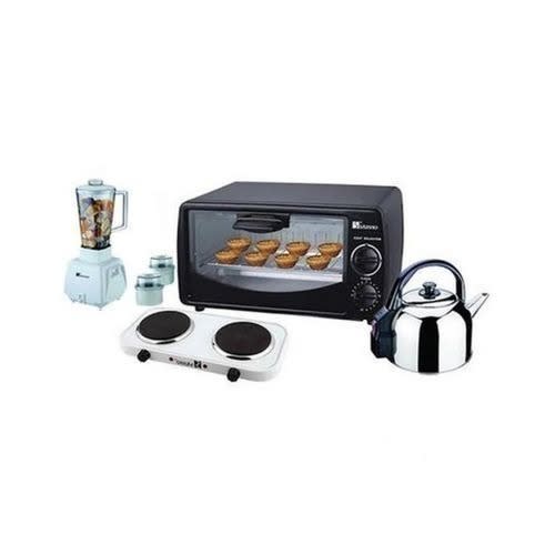 4 In 1 Kitchen Bundle-12L Toaster Oven Double Burner + Hot Plate + Electric Kettle & Blender