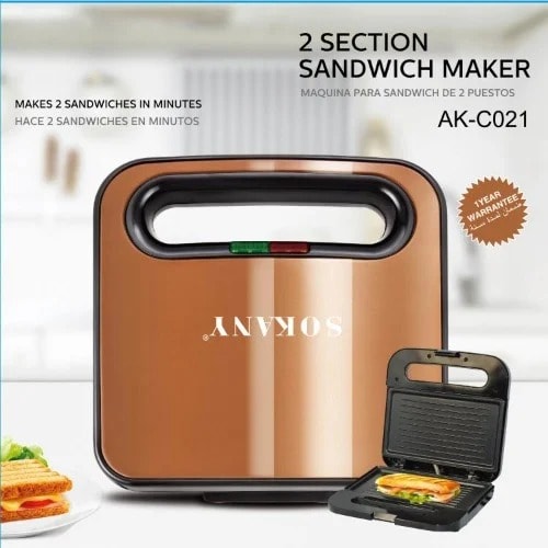 Sokany 2 Section Sandwich Maker AK-C021 - 750W