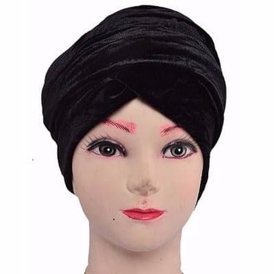 Women's Velvet Turban - Black