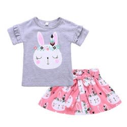 Girl's Two Piece Skirt And Blouse