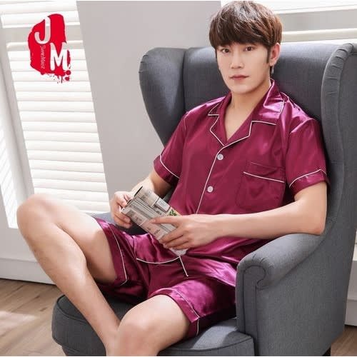 Silk Satin Adult Pyjamas - Short Sleeve And Short