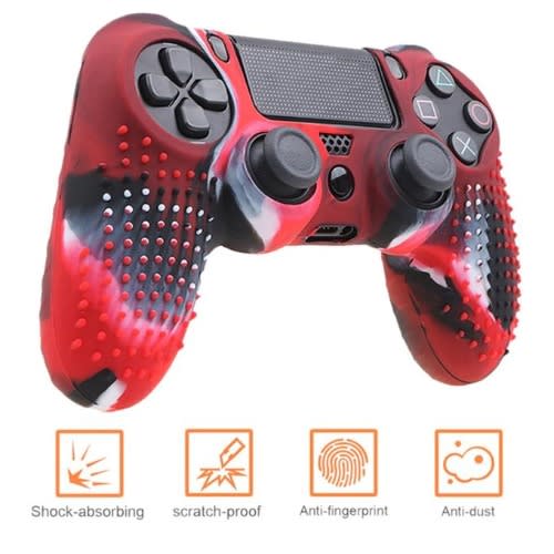 Anti-slip Silicone Cover Skin Case For Ps4 Pad Controller - Red