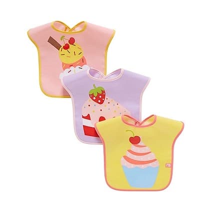Cupcake 3- Pack Wipe Clean Weaning Bibs