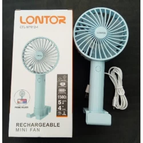 Lontor 4'' Rechargeable Mini Fan With Phone Holder