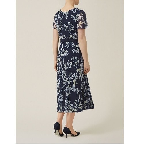 Butterfly Floral Chiffon Dress With Belt