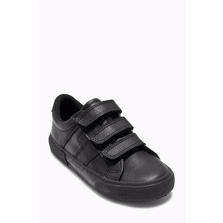 Triple Strap School Shoe - Black