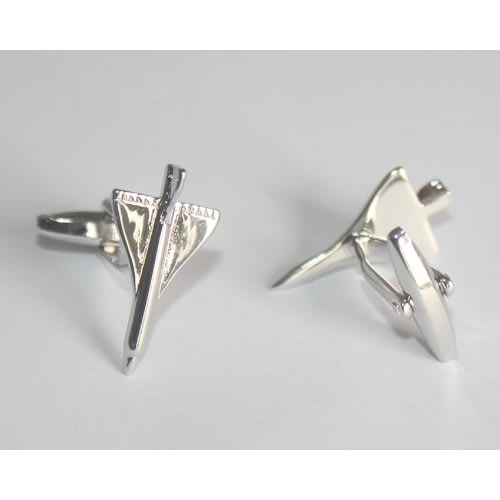 Triangular Kite Shaped Cufflinks - Silver