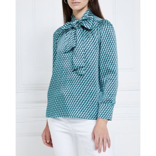 Geo Amber Tie Neck Blouse