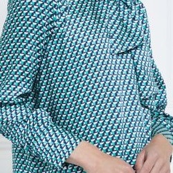 Geo Amber Tie Neck Blouse