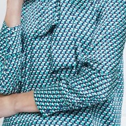 Geo Amber Tie Neck Blouse