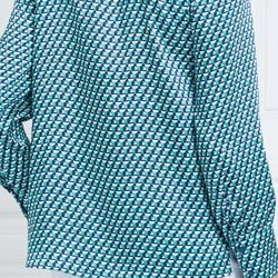 Geo Amber Tie Neck Blouse