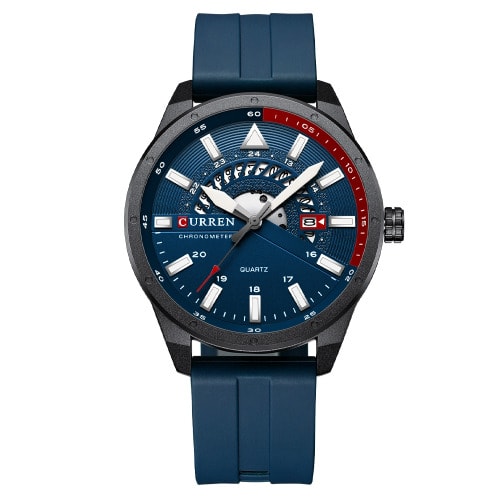 Men Silicon Strap Watch - Blue