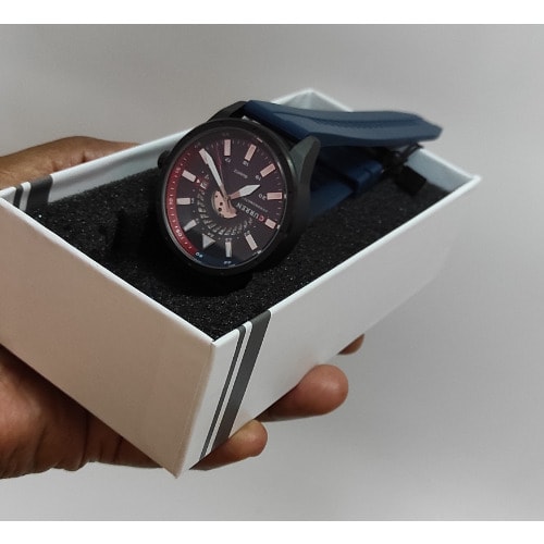 Men Silicon Strap Watch - Blue