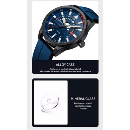 Men Silicon Strap Watch - Blue