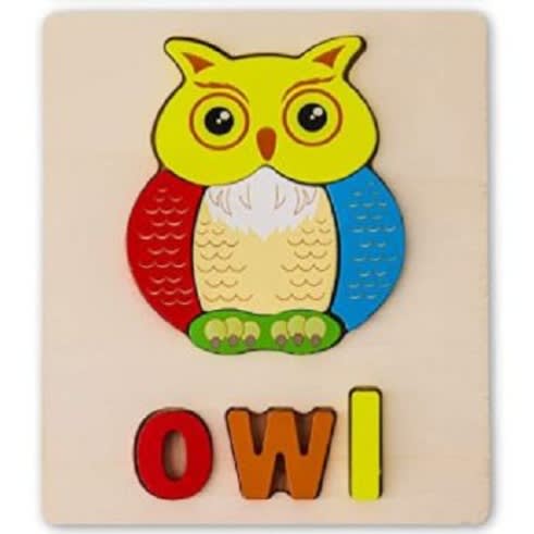 Bus Wooden Jigsaw Peg Puzzle - Object + Shape And Alphabet Spelling Puzzle