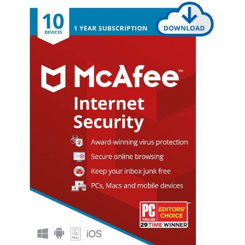 Internet Security 2021 Antivirus - 10 Devices - pc/mac Download - 1 Years - Subscription