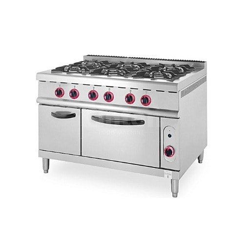 Gas Cooker Range With Oven - 6 Burner
