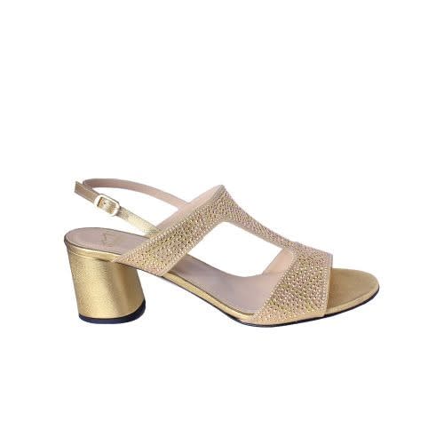 Musella Gold Sandals With Rose-gold Accessories