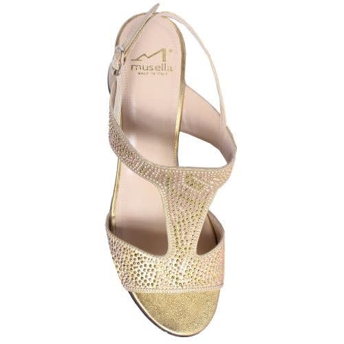 Musella Gold Sandals With Rose-gold Accessories
