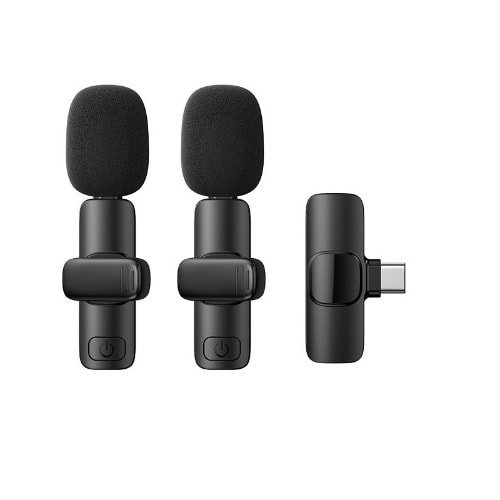 K03 Wireless Microphone 2-in-1 For Video, Vlog Recording, Live Stream 4 Type C Smartphones