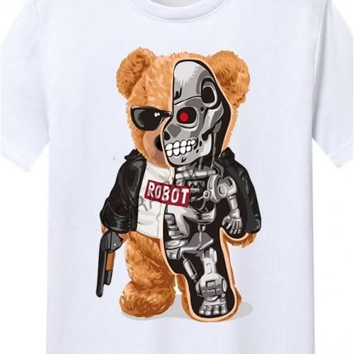 Chrysolite Designs Bear Robot Premium Class T-shirt - White
