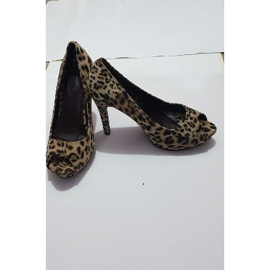 Animal Print Peep Toe Shoes